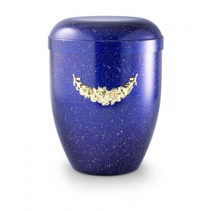 Biodegradable Urn (Blue with Gold Motif) 